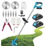 Weed Wacker, Cordless String Trimmer 21V with 2 Ba