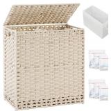 SETVSON Laundry Hamper with Lid Wicker Laundry Bas
