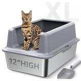 Stainless Steel Litter Box - Extra Large Easy Clea