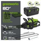 Greenworks Pro 80-volt 18-in Battery 4 Ah Chainsaw