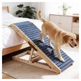 ZJSF Foldable Wooden Dog Ramp for High Bed, Dog St