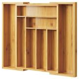 Pipishell Bamboo Expandable Silverware Drawer Orga