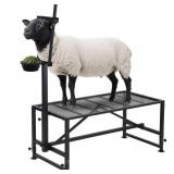 800 LBs Goat Stand with Feed Bin, Adjustable Size