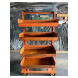 Vintage Industrial Roll-Around Storage Shelf with