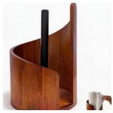Large Premium Bamboo & Iron Paper Towel Holder - H