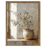 Framed Vintage Olive Tree Wall Art, Textured Sands