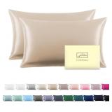 Silk Pillow Cases 2 Pack Soft Breathable and Sliky