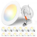 Amico Recessed Lighting 5/6 Inch, 12 Pack 5CCT Fla