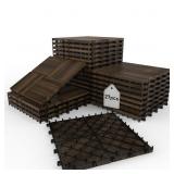 Acacia Wood Interlocking Deck Tiles, 12