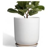 Pots for Plants - 10 Inch Ceramic Plant Pot with D