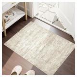 DMOYEST Entryway Area Rug: Washable Neutral Modern