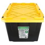 Durabilt 27 Gal. Plastic Storage Tote, Black/Yello