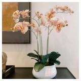 CG Hunter Faux Orange Orchid Plant, Premium Artifi