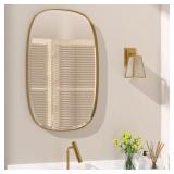 POZINO Brushed Gold Mirror, 20"x30" Brass Bevele