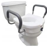 Carex E-Z Lock Raised Toilet Seat With Handles, 5"