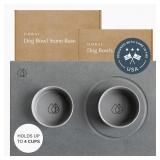 Dorai Home Ceramic Dog Bowls + Stone Drying Mat -