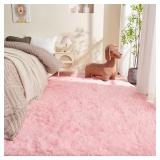 OPPODREAM 8x10 Pink Rugs for Bedroom, Ultra-Soft F