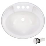 RecPro RV 20" x 17" Plastic Oval Bathroom Sink |