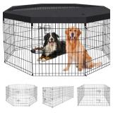 Dog Pen Pet Playpen Dog Fence Indoor Foldable Meta