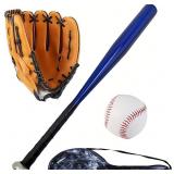 Baseball Bat Set with Glove and Balls - 25 Inch/63