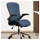 Blue Ergonomic Office Desk Chair, Soft Fabric Thic