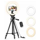 Sensyne Ring Light with Stand, 50" Phone Tripod f