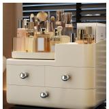 Makeup Organizer with Drawers, Rotating Skincare C