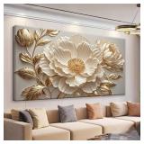 QSQ White Flower Wall Art Prints Painting Pictures