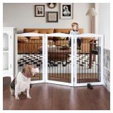 ZJSF Freestanding Dog Fence Indoor, Foldable Dog G