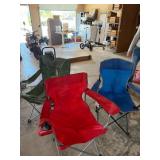 Lot of 3 folding lawn chairs