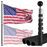 NELXINJO 20ft Telescopic Flag Pole - Extra Thick O