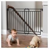 Grownsy No Bottom Bar Baby Gate for Stairs, Adjust