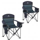 2 Ct ALPHA CAMP Heavy Duty Camping Chair 500LBS Ca