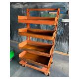Vintage Industrial Roll-Around Storage Shelf with