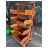 Vintage Industrial Roll-Around Storage Shelf with