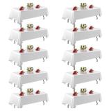 FINDYOU 10 Pack White Table Cloth Rectangle Table