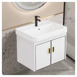 20-inch Shallow White-Black Wall-Mounted Compact B