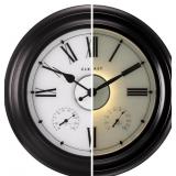CLXEAST Illuminated Outdoor Indoor Metal Clocks Wa