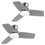 30 Inch Ceiling Fans with Lights and Remote, Bedro