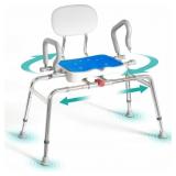 Sliding Shower Chair with Swivel Seat for Tub   45