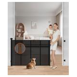 Retractable Baby Gate, 55" Wide Mesh Baby Gate wi