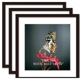 18x18 Frame Black With Mat 14x14 Solid Wood Pictur