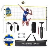 Volleyball Net for Backyard, Beach, Home, Includes