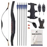 SPG 40lbs One Piece Traditional Bow - 53" Handmad