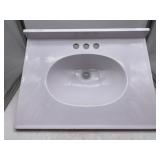 White vanity top with sink, 18x24"