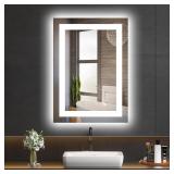 Hivone 28X20 LED Bathroom Mirror with Lights, Anti