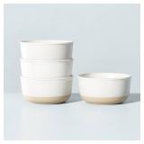 4pk 10oz Modern Rim Stoneware Mini Bowl Set Matte