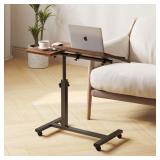 PUNCIA Overbed Table with Wheels, Pneumatic Sit-St