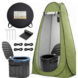 Portable Camping Toilet with Privacy Tent - Foldab