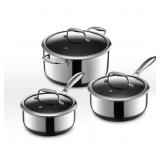 HexClad Hybrid Cookware 6 Piece Pot Set - 2, 3, an